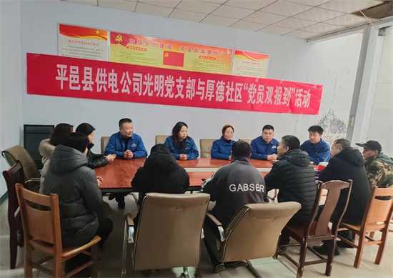平邑供电公司到厚德社区开展“党员双报到”活动(图1)
