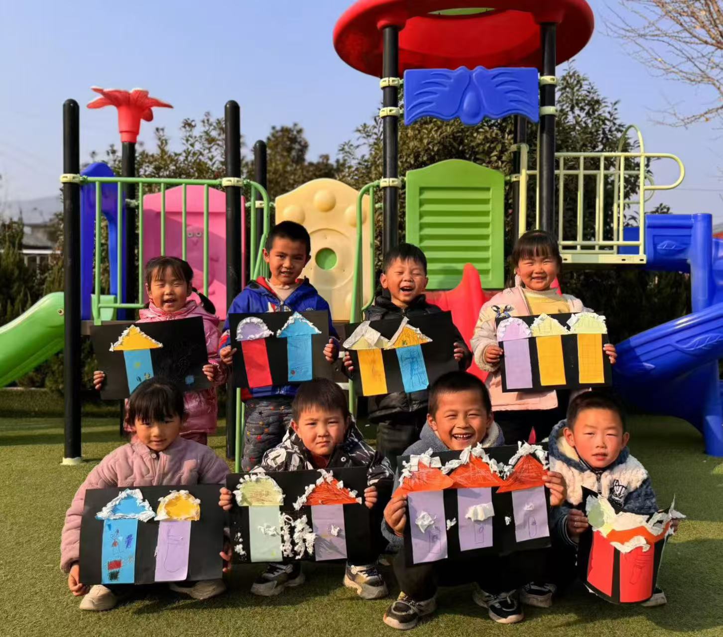 地方镇王崮山完小幼儿园开展大雪节气主题活动
